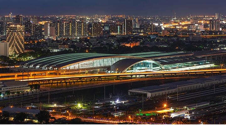 Pattaya Railway Station with simple architecture