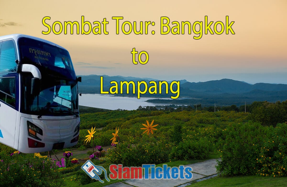 Sombat Tour bus from Bangkok to Lampang with scenic view of Chalermprakiad Garden in Mae Moh, Lampang.